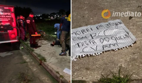 Criminosos matam homem a tiros e deixam bilhete em cima do corpo no Jorge Teixeira