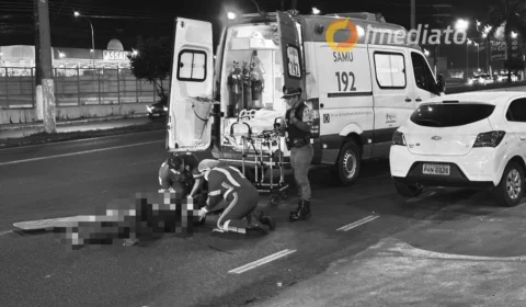 Homem fica gravemente ferido após ser atropelado por carro na Avenida Torquato Tapajós