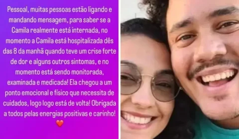 BBB 2024: Camila Moura, esposa de Lucas Calabreso, é hospitalizada