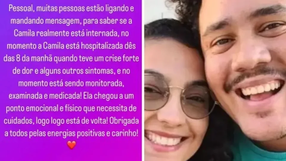 BBB 2024: Camila Moura, esposa de Lucas Calabreso, é hospitalizada