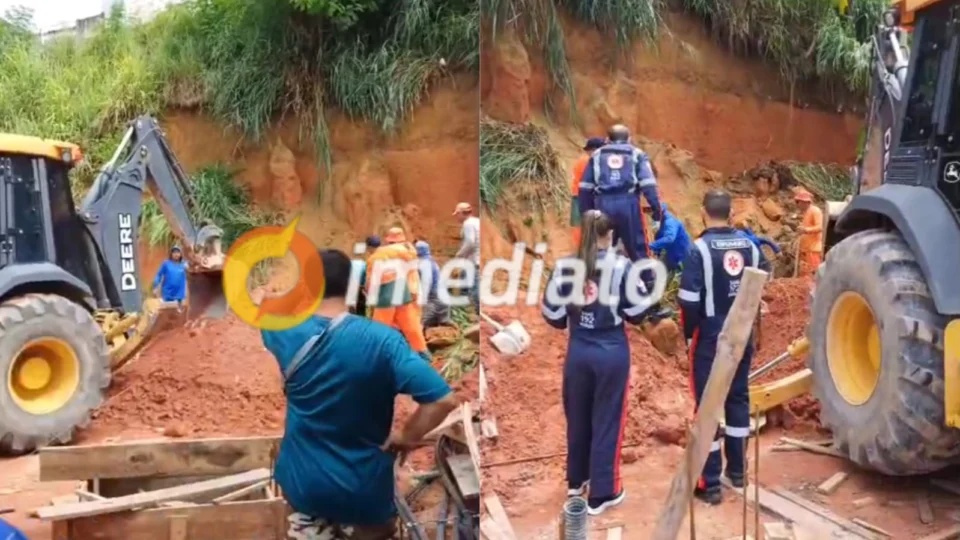 URGENTE| Homens ficam soterrados em obra no bairro Flores
