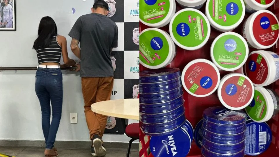 Casal é preso furtando produtos de beleza avaliados R$500 de supermercado na Av. Das Torres