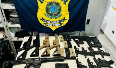 Mulher é presa tentando levar pistolas, fuzis, espingarda e carregadores para o RJ