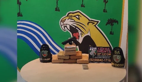 Vulgo ‘Perneta’ é preso com 7kg de maconha e simulacro de arma de fogo em Manaus