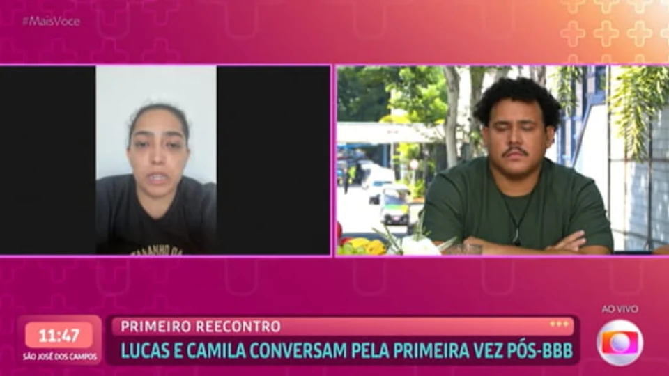 VEJA VÍDEO: Ex-mulher surpreende Lucas Buda no Mais Você: “Esperei sua hombridade”