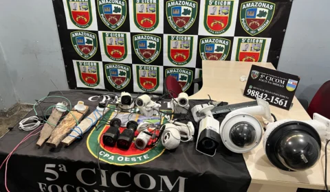 Operação: Polícia Militar e Amazonas Energia retiram câmeras ilegais de postes da zona Oeste