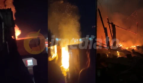 Vídeos: incêndio consome casa abandonada no bairro Compensa 2