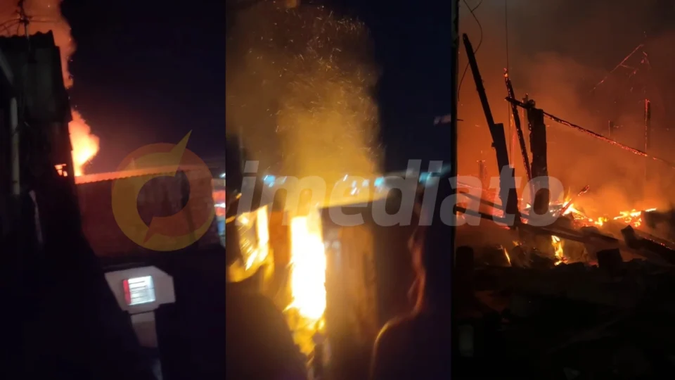 Vídeos: incêndio consome casa abandonada no bairro Compensa 2