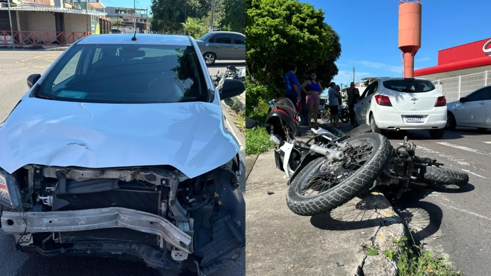 Homem e mulher são arremessados em igarapé após colidir contra carro na Cachoeirinha