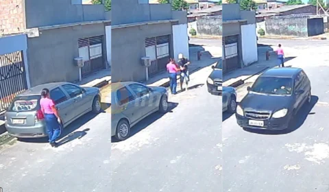 Vídeo: criminosos roubam celular de mulher no Jorge Teixeira