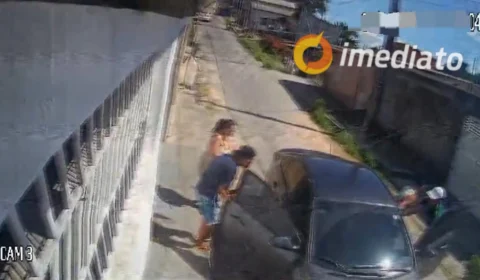 VEJA VÍDEO: Bandidos rendem família e roubam carro no Parque das Laranjeiras