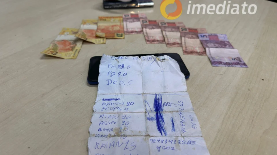 LISTA DO TRÁFICO: dupla é presa com drogas e lista de devedores no conjunto Hileia