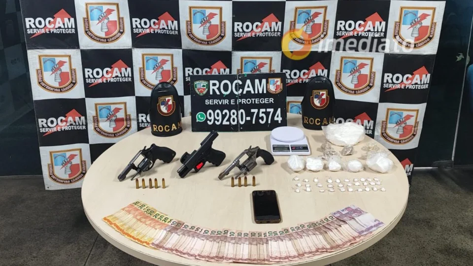 Homem é preso com três armas e grande quantidade de drogas no bairro Japiim
