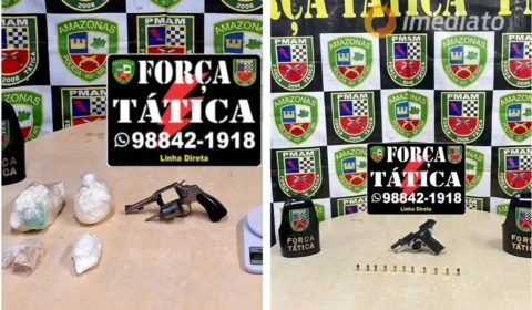 Força Tática apreende duas armas de fogo e drogas no bairro Armando Mendes