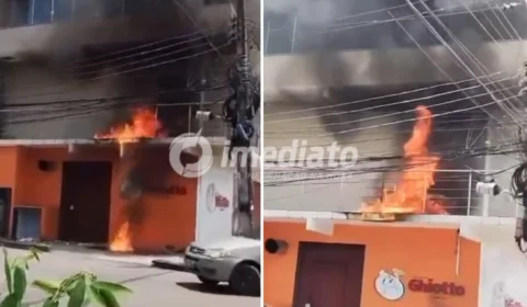 VEJA VÍDEO: Incêndio atinge pizzaria no bairro Cidade Nova