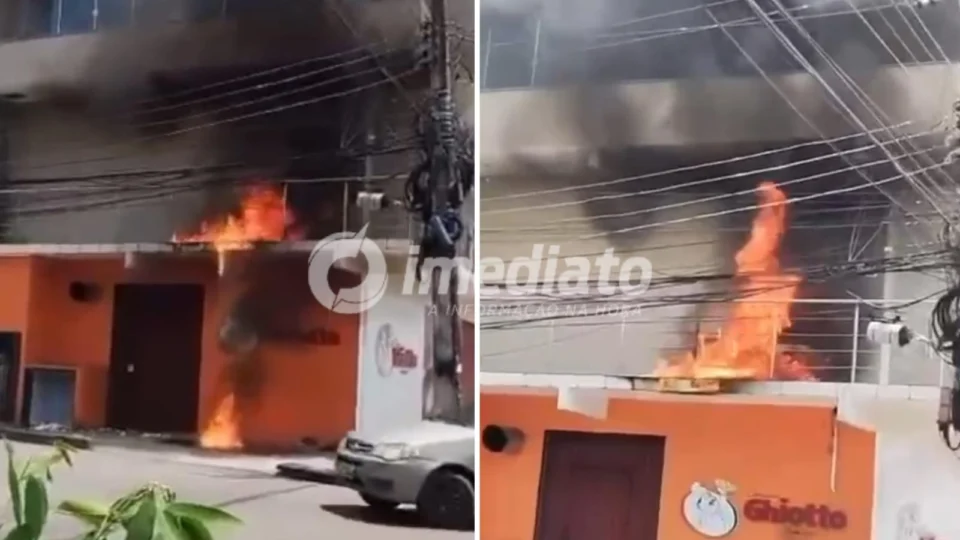 VEJA VÍDEO: Incêndio atinge pizzaria no bairro Cidade Nova