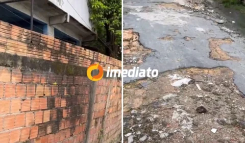 Moradores correm risco de morte com muro preste a cair no bairro Terra Nova 2