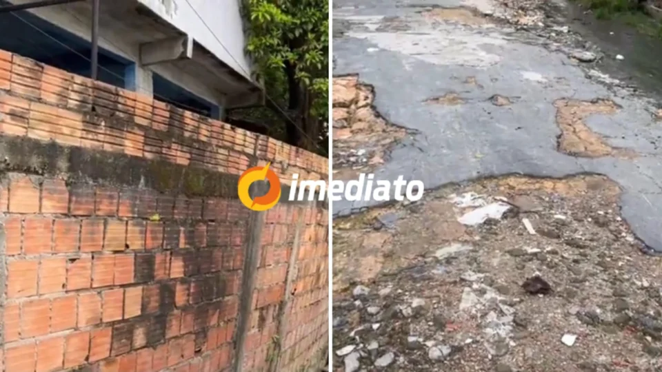 Moradores correm risco de morte com muro preste a cair no bairro Terra Nova 2