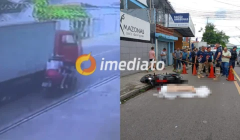 Mulher tem cabeça esmagada por caminhão após escorregar com motocicleta, no São Francisco