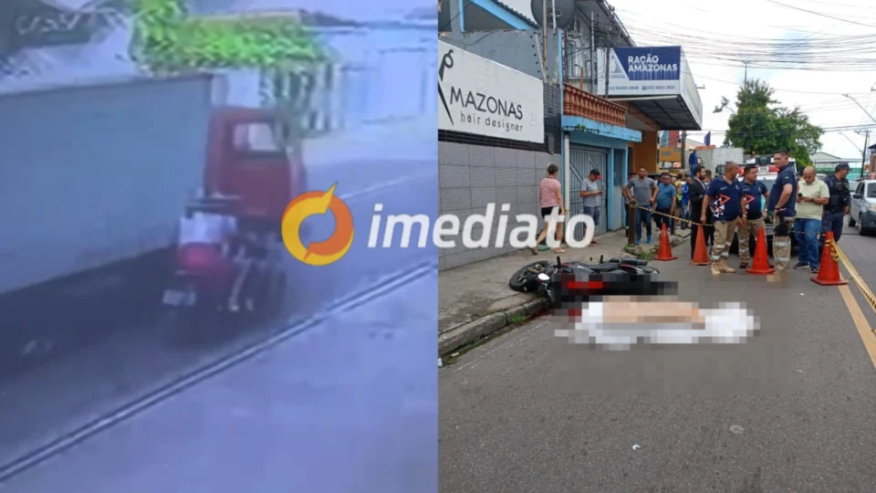 Mulher tem cabeça esmagada por caminhão após escorregar com motocicleta, no São Francisco