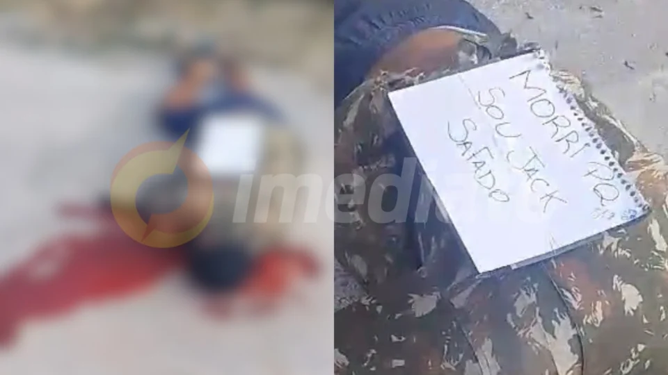 “Morri porque sou Jack safado”, diz placa em cima de homem executado no Lago Azul