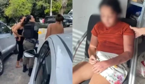 VEJA VÍDEO: mãe espanca filha de 11 anos e policial dá tapa na cara da mulher