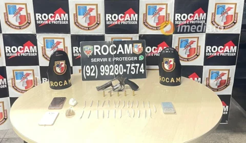 ROCAM apreende drogas e armas após abordar suspeito de tráfico no bairro São Francisco