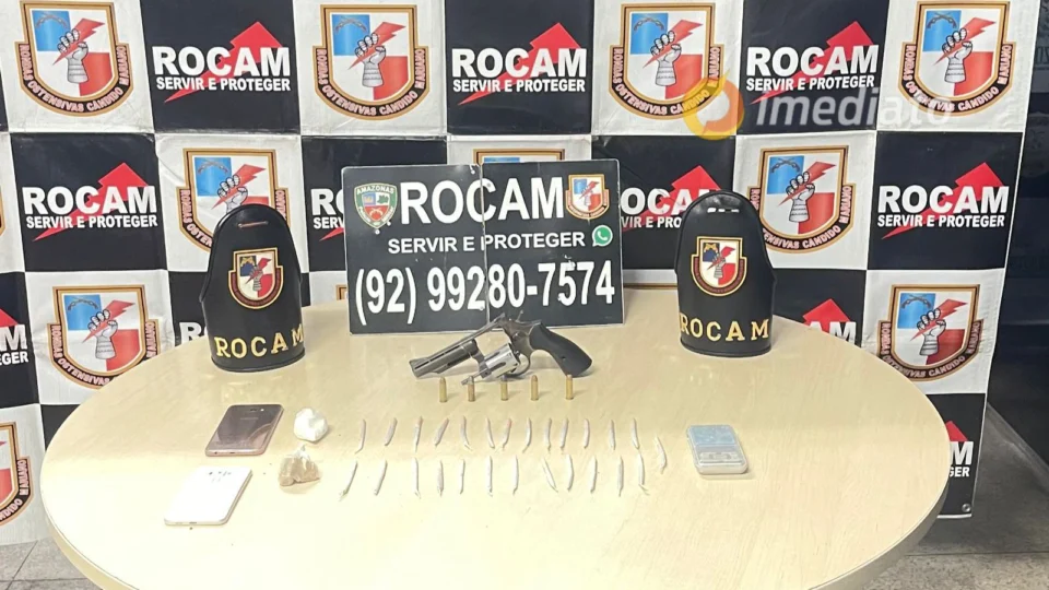 ROCAM apreende drogas e armas após abordar suspeito de tráfico no bairro São Francisco