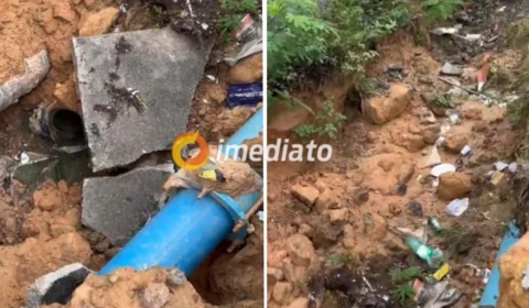 Pedestres relatam perigo de cratera aberta na avenida Cosme Ferreira