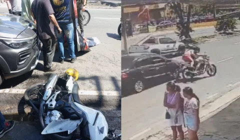 Acidente entre moto e carro faz vítima  no Coroado