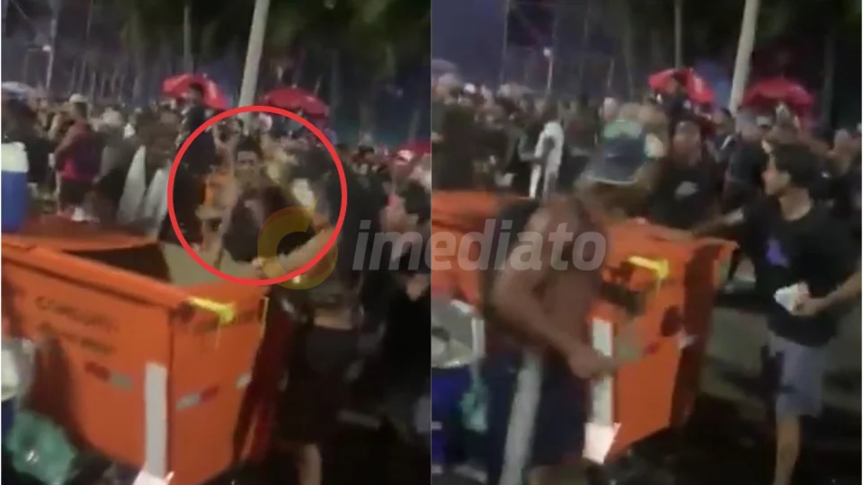 Vídeo: fãs da Madonna agridem suposto ladrão de celular e jogam em lixeira