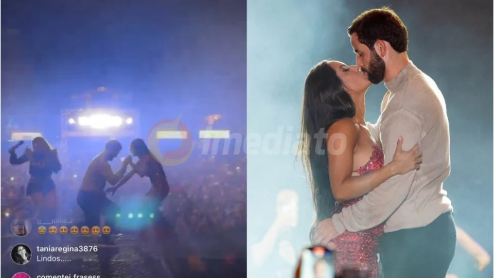 Matteus surpreende Isabelle durante show de Joelma e confirma namoro