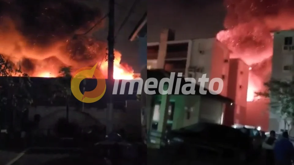 Vídeo: incêndio de grandes proporções atinge prédio comercial em Porto Alegre