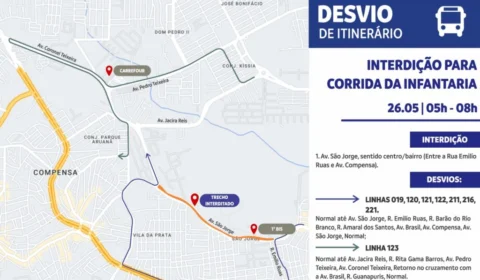 Trânsito será alterado para a ‘Corrida da Infantaria’ neste domingo