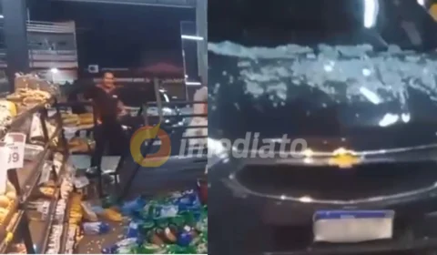 Vídeo: mulher invade supermercado com o carro no Parque das Laranjeiras