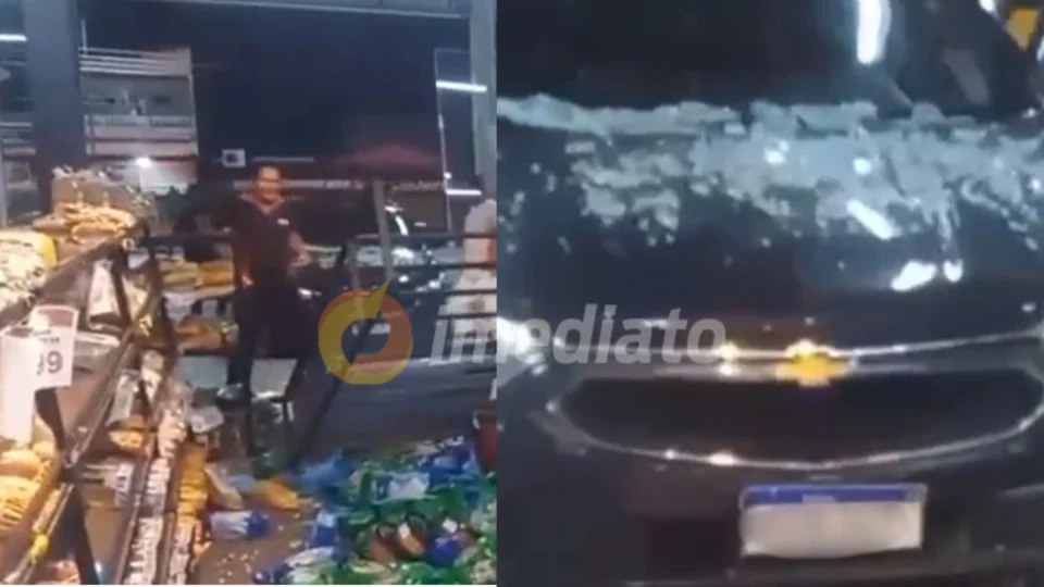 Vídeo: mulher invade supermercado com o carro no Parque das Laranjeiras
