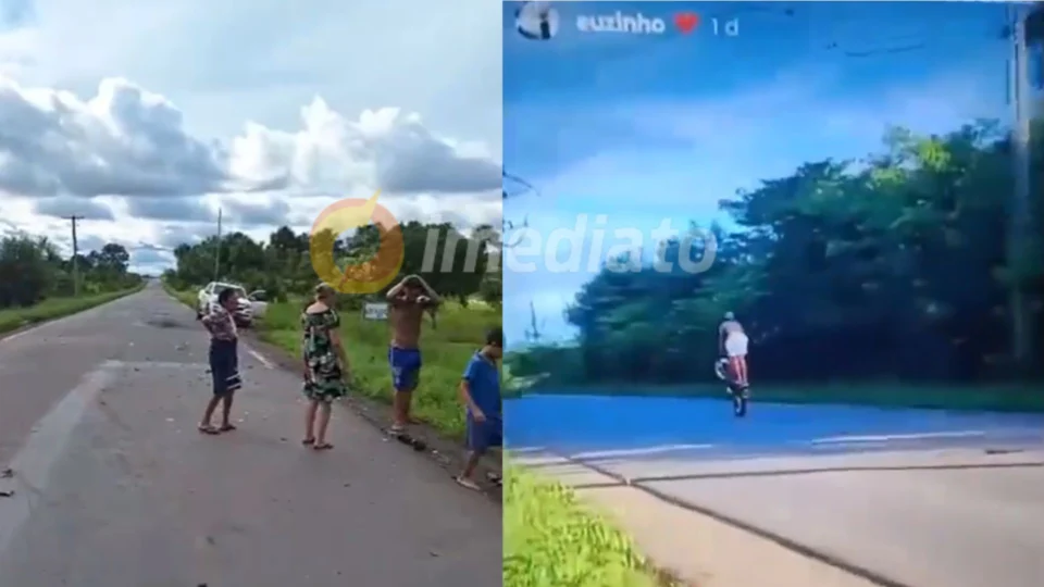 Cenas fortes: jovem morre após empinar moto em Presidente Figueiredo; Veja o vídeo