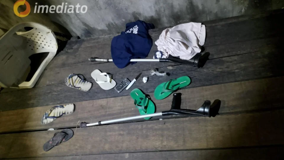 ‘Deficiente’ que vendia drogas deixa muletas para trás durante fuga no São José