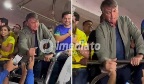 Veja Vídeos: Bolsonaro é ovacionado com gritos de ‘Mito’ durante chegada em Manaus