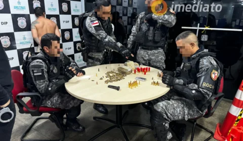Rocam prende elementos com drogas, armas e munições no Centro de Manaus