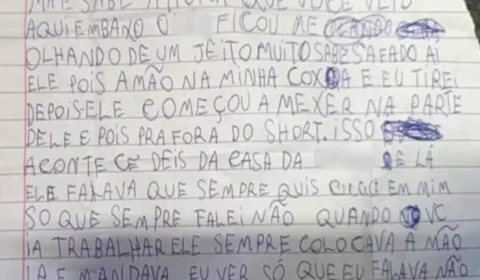 Menina de 9 anos denuncia abusos de padrasto à mãe: “Pôs para fora”