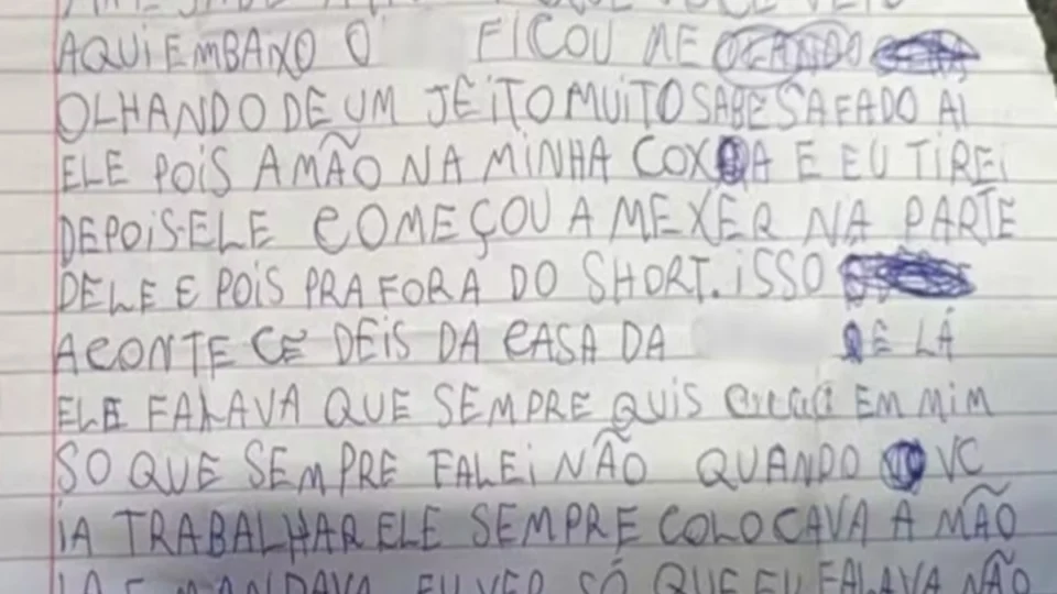 Menina de 9 anos denuncia abusos de padrasto à mãe: “Pôs para fora”