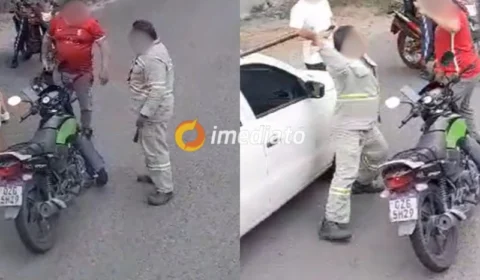 VEJA VÍDEO: Motorista de carreta e motociclista entram em briga com barra de ferro em Manaus