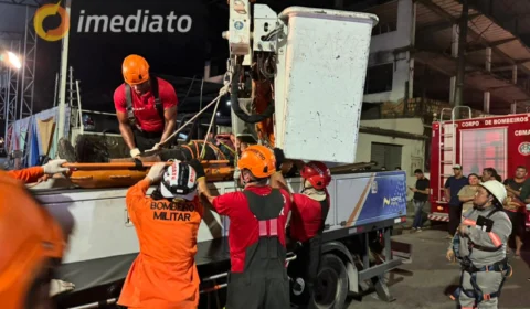 Homem sofre descarga elétrica em telhado de loja de veículos na Cidade Nova