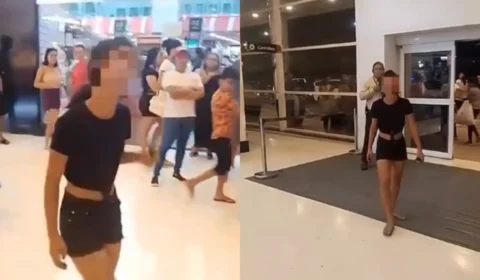 Veja Vídeo: menor de idade é supostamente agredida por segurança de shopping em Manaus
