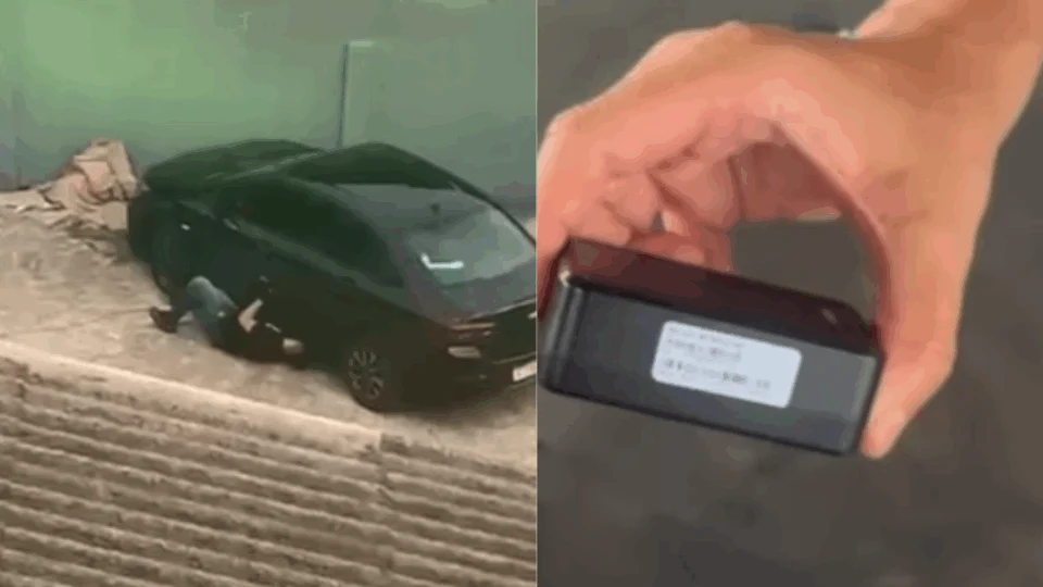 VÍDEO: homem instala rastreador em carro de empresário em estacionamento de academia