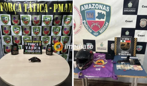 Polícia Militar prende três homens e apreende armas de fogo e drogas no Amazonas