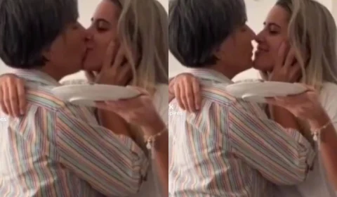 Veja Vídeo: Glória Pires é criticada por dar selinhos na filha