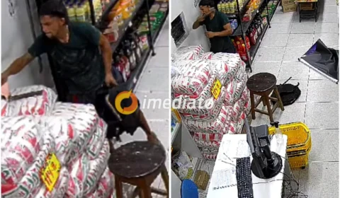 Veja Vídeo: homem é flagrado furtando supermercado no bairro Jorge Teixeira