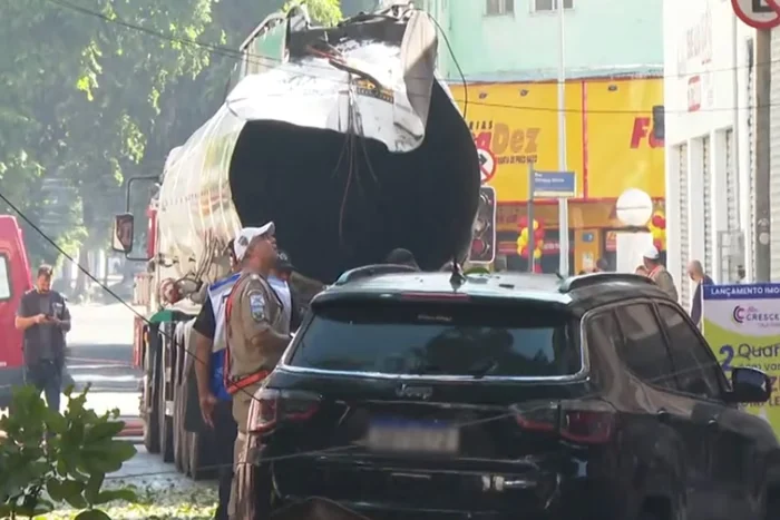 Explosão de caminhão-tanque em Vila Isabel: câmera registra momento impactante